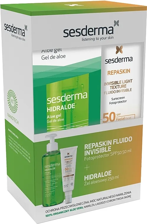SesDerma Laboratories Repaskin &amp; Hidraloe (b/fluid/50ml + gel/250ml) Set