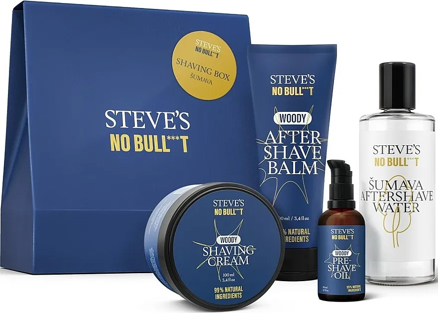 Set, 4 proizvoda Steve's No Bull***t Sumava Shaving Box
