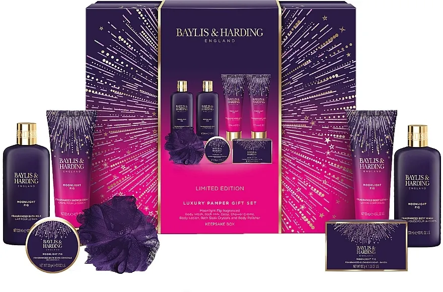 Set, 7 proizvoda Baylis &amp; Harding Moonlight Fig Luxury Pamper Gift Set