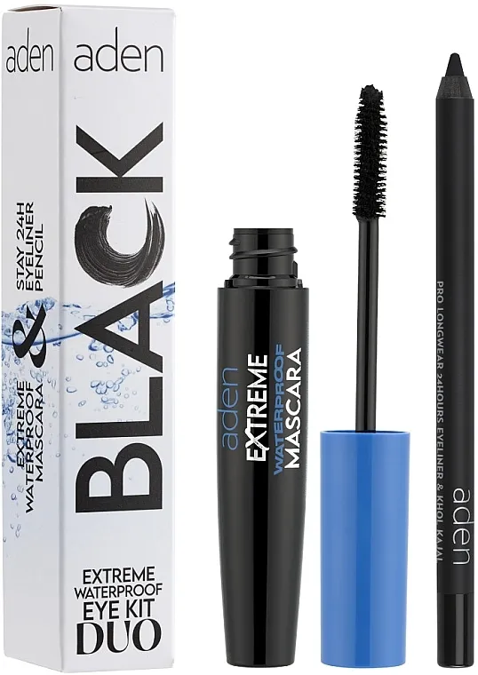 Set Aden Cosmetics Extreme Waterproof Eye Kit Duo (mascara/9ml + eyeliner/1.2g)