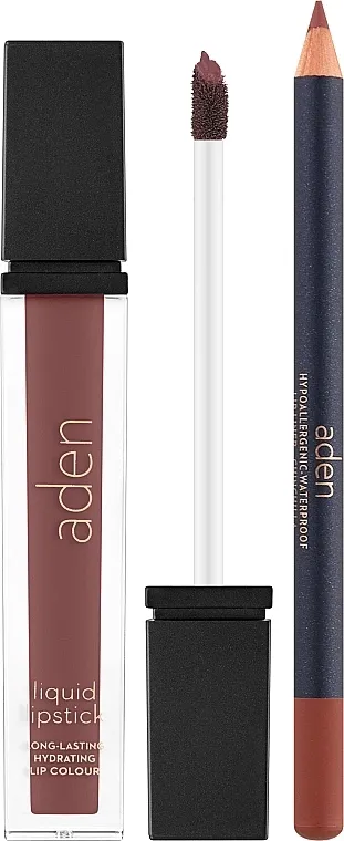Set Aden Cosmetics (lipstick 7 ml + pencil 1,14 g)