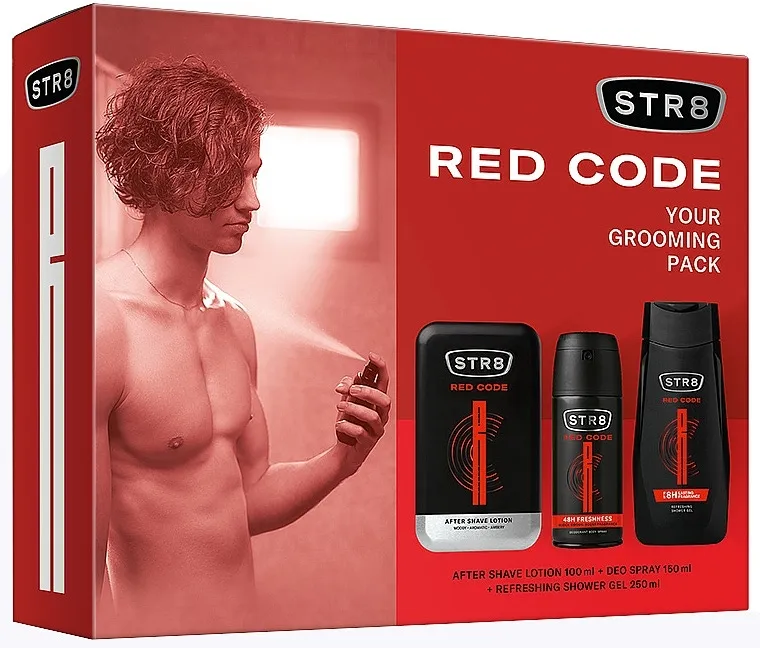 Set (ash/lot/100ml + deo/150ml + sh/gel/250ml) STR8 Red Code