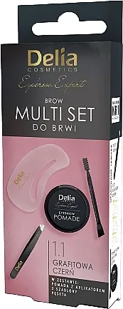 Set Delia Cosmetics Multi Set (eyebrow pomade/1g + eyebrow tweezers/1pc + eyebrow stencils/3pcs)
