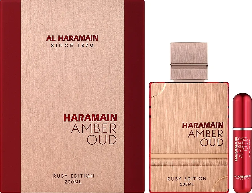 Set (edp 200 ml + edp/spray 6.8 ml) Al Haramain Amber Oud Ruby Edition Set