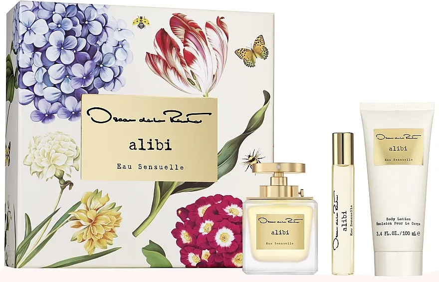 Set (edp/100ml + edp/mini/15ml + b/lot/100ml) Oscar De La Renta Alibi Eau Sensuelle