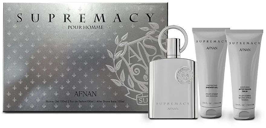 Set (edp/100ml + sh/gel/100ml + af/sh/balm/100ml) Afnan Perfumes Supremacy Silver