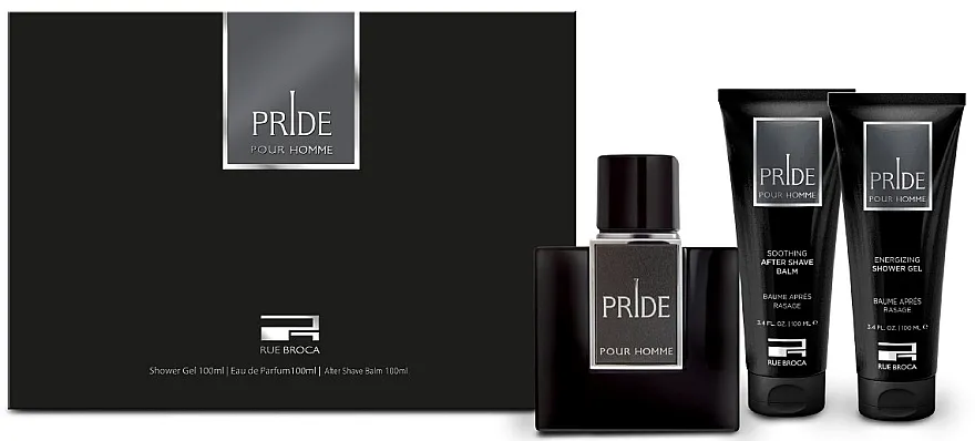 Set (edp/100ml + sh/gel/100ml + aftershave/balm/100ml) Rue Broca Pride Pour Homme