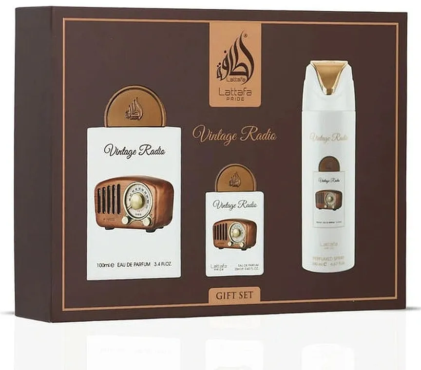 Set (edp/100ml+edp/20ml+deo/200ml) Lattafa Perfumes Vintage Radio