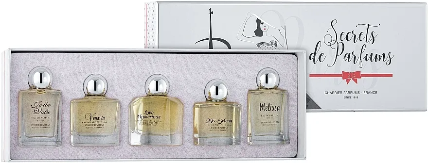 Set (edp/9.9ml + edp/10.5ml + edp/9.9ml + edp/9.9ml + edp/9.8ml) Charrier Parfums Secrets De Parfums