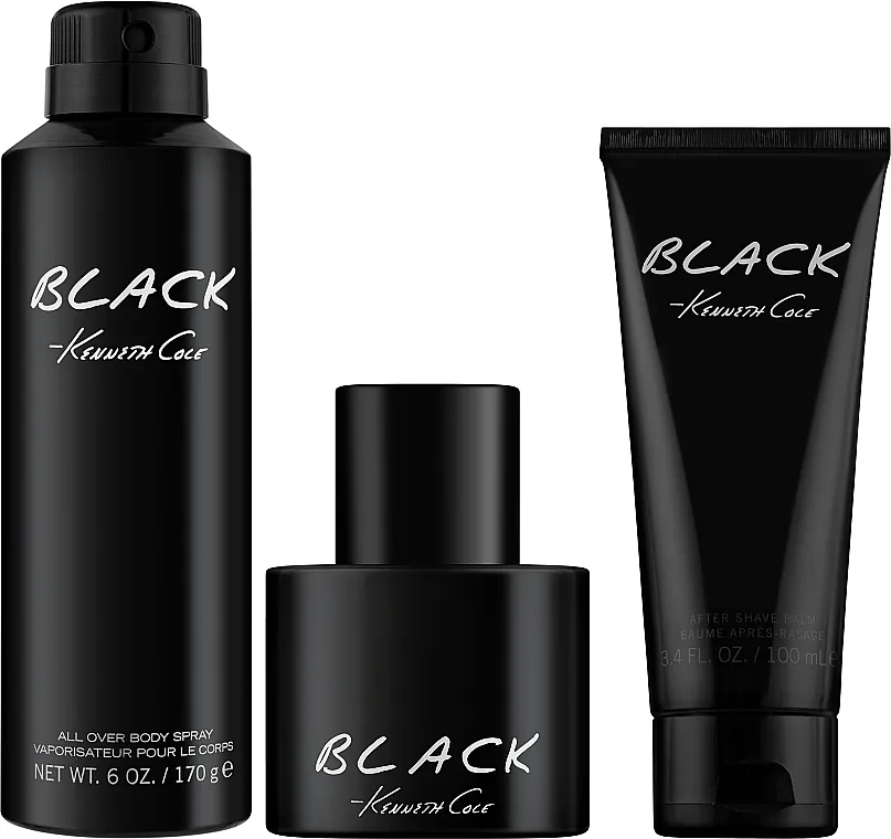 Set (edt/100ml + ash/balm/100ml + b/spray/170g) Kenneth Cole Black