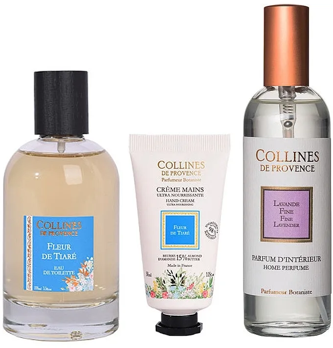 Set (edt/100ml + h/cr/30ml + aroma/spray/100ml) Collines De Provence Tiare Flower