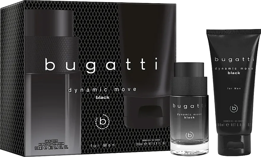 Set (edt/100ml + sh/gel/200ml) Bugatti Dynamic Move Black