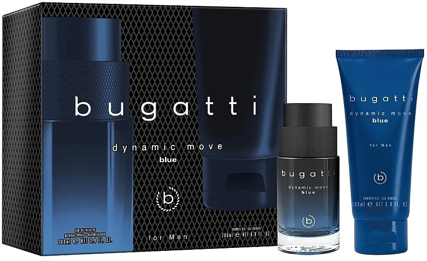 Set (edt/100ml + sh/gel/200ml) Bugatti Dynamic Move Blue