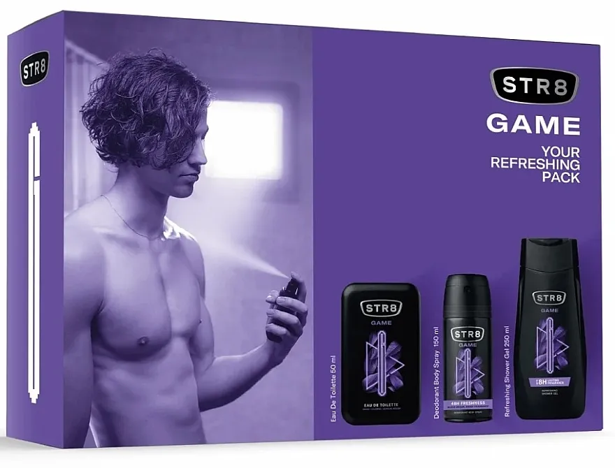 Set (edt/50ml + deo/150ml + gel/za/tuširanje/250ml) STR8 Game