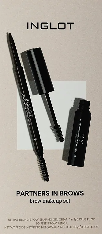 Set Inglot Partners In Brows Brow Makeup Set (br/gel/4ml + br/penscil/0.09g)