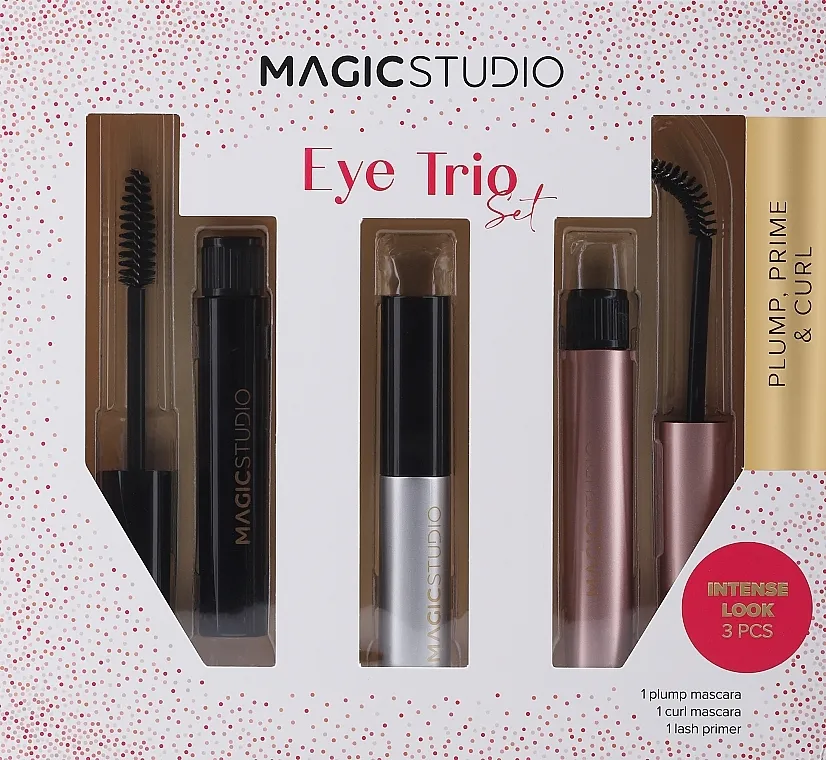 Set Magic Studio Eye Trio Set Plump, Prime, Curl (mascara/2x2.8ml + primer/3.8ml)