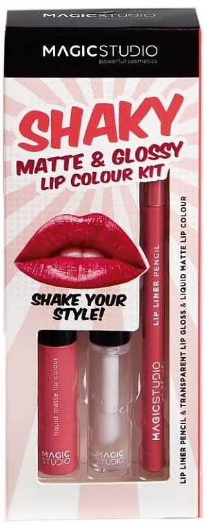 Set Magic Studio Shaky Matte &amp; Glossy (l/pencil/1.2g + lipstick/4.5ml + lip/gloss/4.5ml)