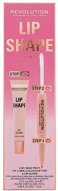 Set Makeup Revolution London Lip Shape (lip/liner/0.2g + colour/setter/1.5ml + lip/gloss/9ml)