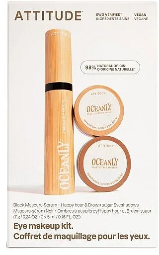 Set - NAME_DESCR Attitude Oceanly Brown Eye Make-Up Kit Gift Set (mascara/7g + eyeshadows/2x5ml)
