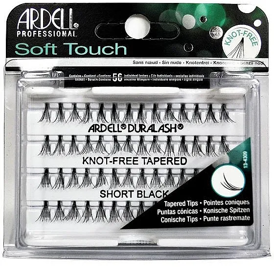 Set pojedinačnih umjetnih trepavica Ardell Soft Touch Duralash Short Black Tapered Tips