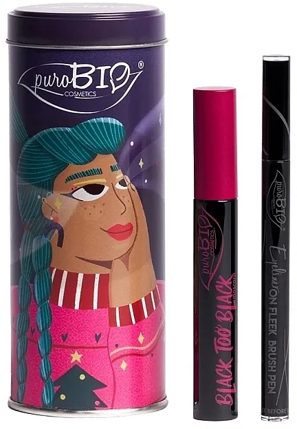 Set PuroBio Cosmetics Blue Box Sparkling Eyes (mascara/9.9ml + eye/liner/0.69ml)