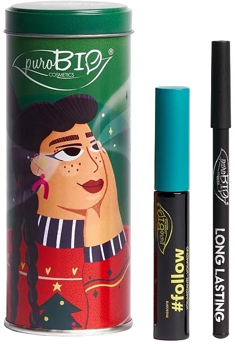 Set PuroBio Cosmetics Green Box High-Quality Eye Make-Up In A Set (mascara/8ml + eye/pencil/1.3g)