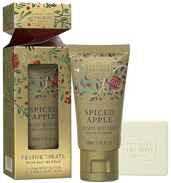 Set Scottish Fine Soaps Spiced Apple Festive Treats (b/butter/50ml + soap/40g)