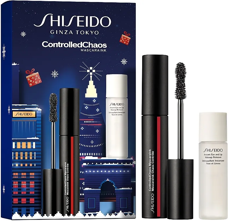Set Shiseido Controlledchaos Mascara Holiday Kit (makeup/remover/30ml + mascara/11.5ml)