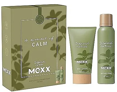 Set (tuš pena/150 ml + losion za telo/150 ml) Mexx Inspired Nature