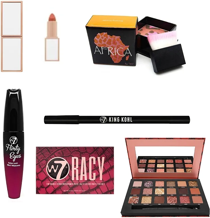 Set W7 Set The Naughty List! (palette/1pc + lip/stick/3,8g + bronzing/powder/8g + eye/pencil/1,2g + mascara/12ml)