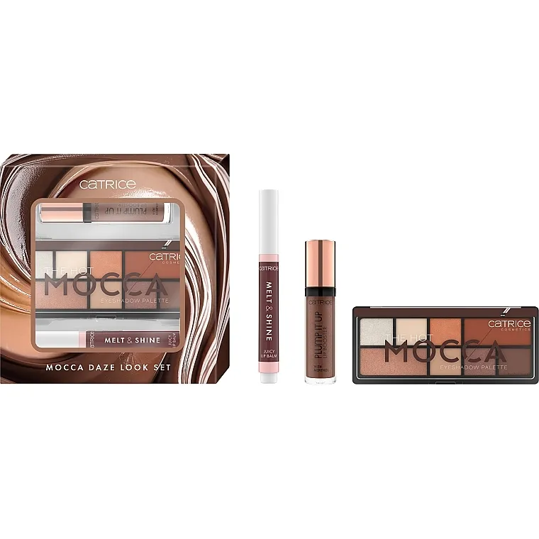 Set za šminkanje Catrice Mocca Daze Look Set (palette/9g + lip balm/1.3g + lip booster/3.5ml)