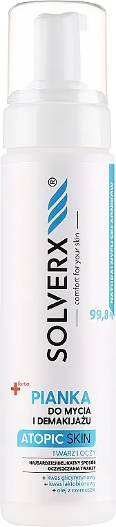 Solverx Atopic Skin Cleansing Foam Pjena za čišćenje lica i skidanje šminke