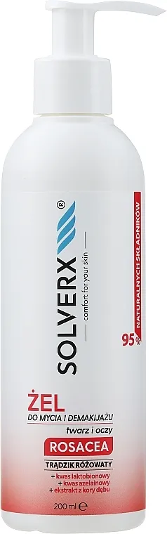 Solverx Rosacea Gel za umivanje i skidanje šminke