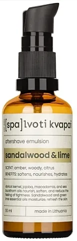 Spalvoti Kvapai Aftershave Emulsion Emulzija posle brijanja Sandalovina &amp; Limeta