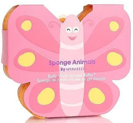 Spongelle Animals Sponge Butterfly Body Wash Infused Buffer Dečiji sunđer za tuširanje za višekratnu upotrebu "Leptir"