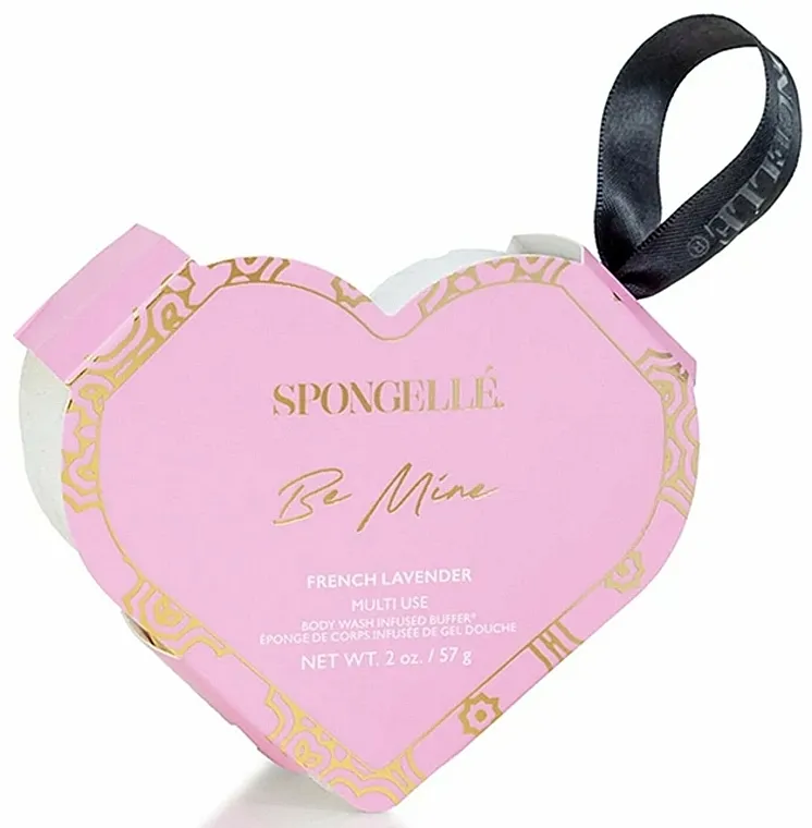 Spongelle Be Mine Heart Buffer French Lavender Penasti sunđer za tuširanje za višekratnu upotrebu