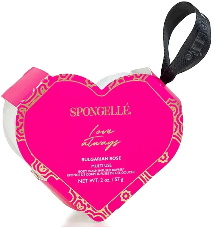 Spongelle Love Always Heart Buffer Bulgarian Rose Penasti sunđer za tuširanje za višekratnu upotrebu