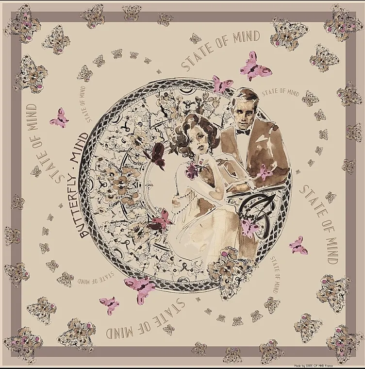 State Of Mind Butterfly Mind Silk Scarf Svilena marama