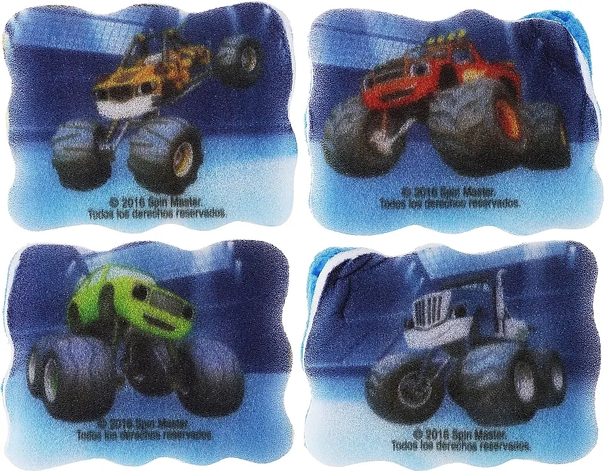 Suavipiel Bath Sponges Blaze And The Monster Machines Set spužvi za kupanje "Flash" 4kom, svijetlo plava