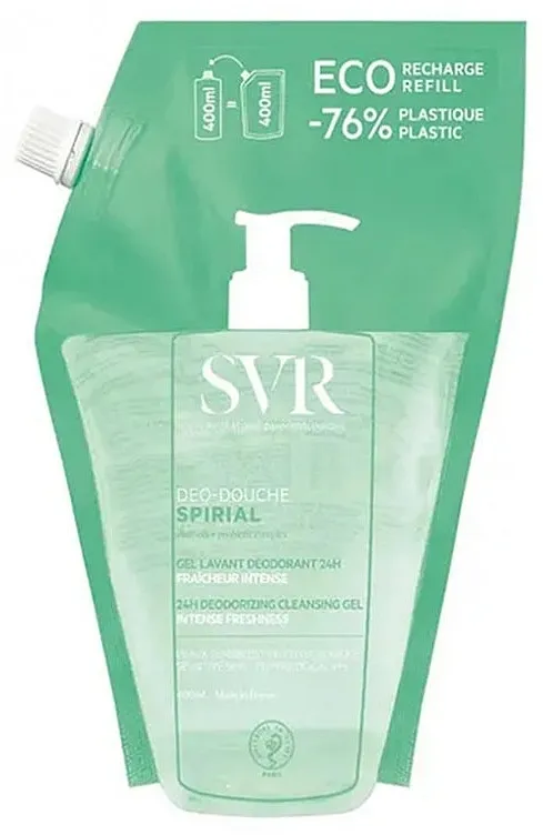 SVR Spirial Deo-Douche Deodorizing Cleansing Gel Refill Dezodorans gel za tuširanje, za lice i kosu (zamenski uložak)