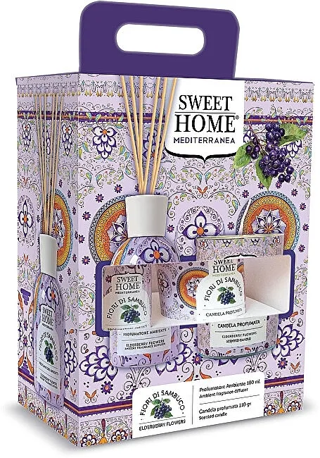 Sweet Home Collection Elderberry Flowers Gift Set (diffuser/100ml + candle/110g)