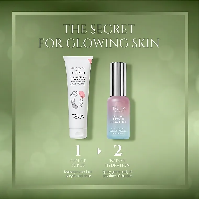 Talia Heaven's Dew Instant Glow Duo Set (exfol/50ml + elix/30ml)