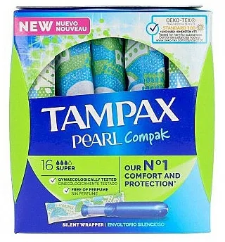 Tampax Pearl Compak Super Tamponi s aplikatorom, 18 kom