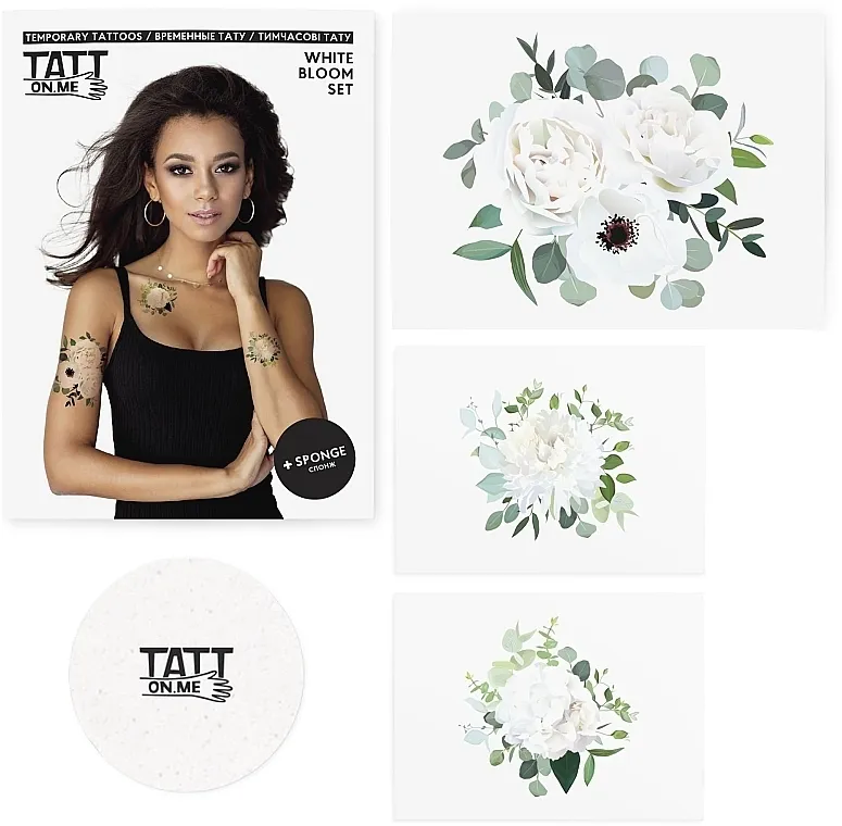 TATTon.me White Bloom Set Privremene tetovaže