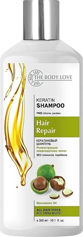 The Body Love Keratin Shampoo Keratin+Macadamia ulje šampon za kosu