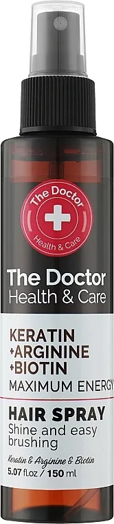 The Doctor Health &amp; Care Keratin + Arginine + Biotin Maximum Energy Hair Spray Set, 4 proizvoda
