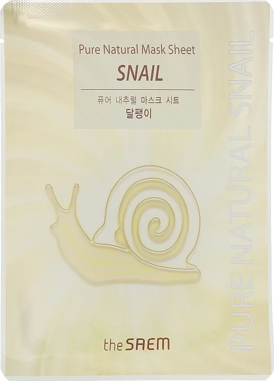 The Saem Pure Natural Mask Sheet Snail Sheet maska za lice sa mucinom puža