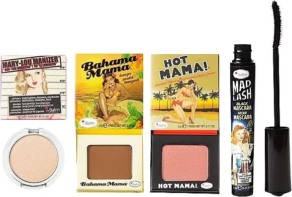 theBalm (mascara/8ml + bronzer/3g + blush/3g + highlighter/2.7g + bag) Set