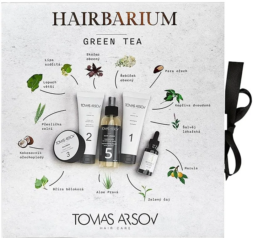 Tomas Arsov Hairbarium Green Tea (shmp/250ml + h/cond/250ml + mask/250ml + h/oil/50ml) Set