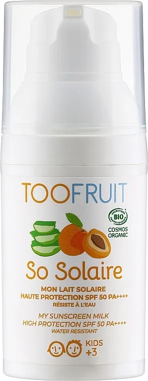 Toofruit Protection Sunscreen Milk SPF 50 Tekuće mlijeko za tijelo za sunčanje "Marelica-Aloe Vera"